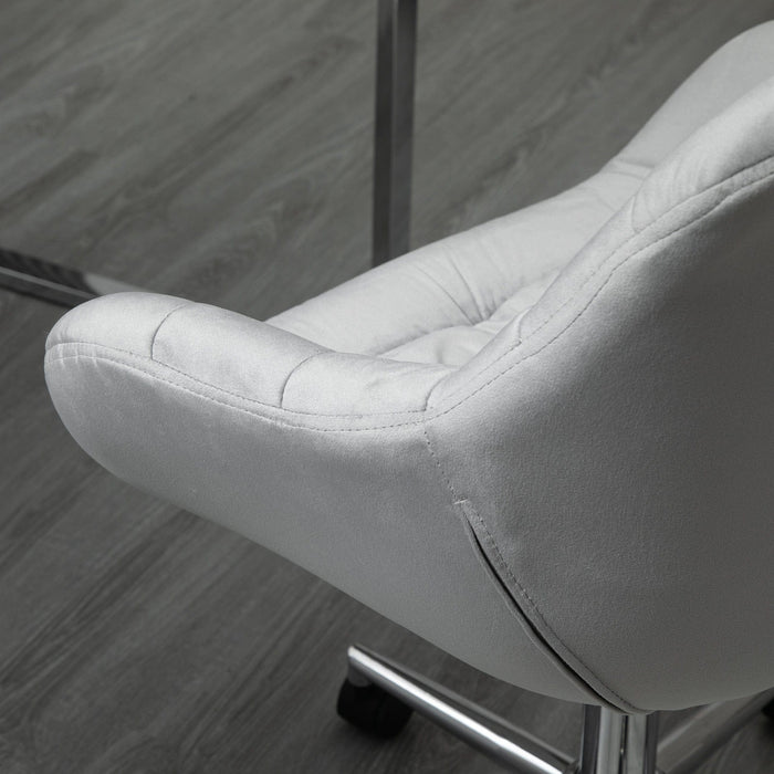 Grey Velvet Ergonomic Office Chair