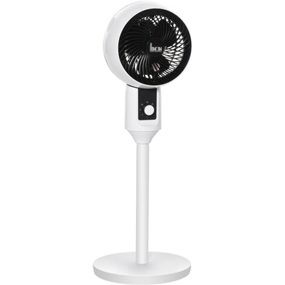 HOMCOM 32'' Air Circulator Fan 3 Speed, 70° Oscillation 90° Vertical Tilt, Round Base, Carry Handle, for Living Room, Bedroom, Office, Black and White Homcom