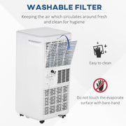 8000 BTU Portable AC w/ Remote, LED Display, Timer Homcom