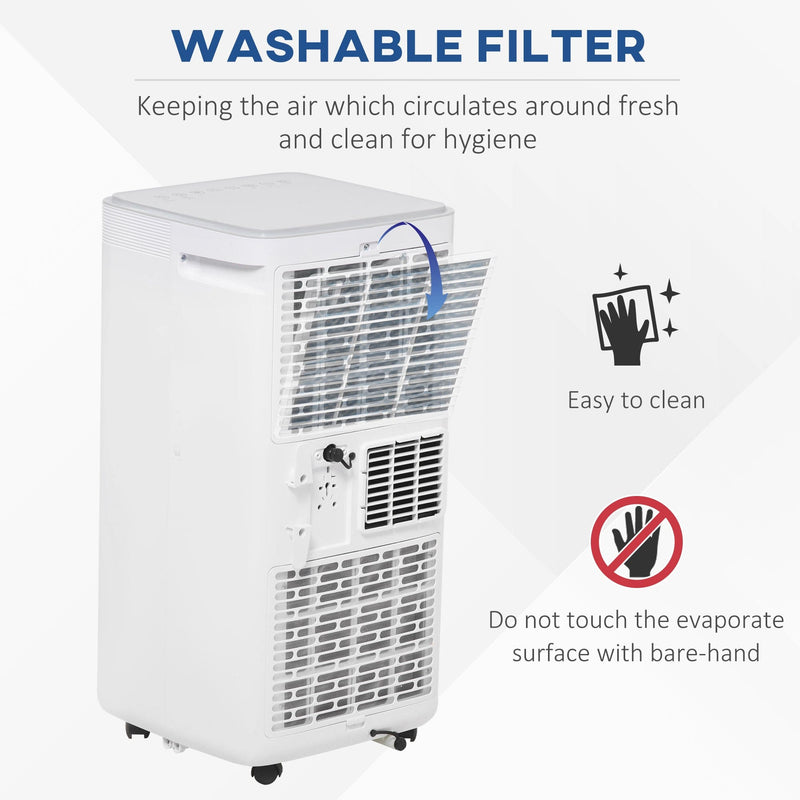 8000 BTU Portable AC w/ Remote, LED Display, Timer Homcom