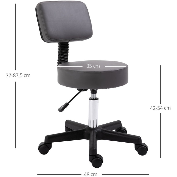 Swivel Salon Chair With Padded Seat, Grey