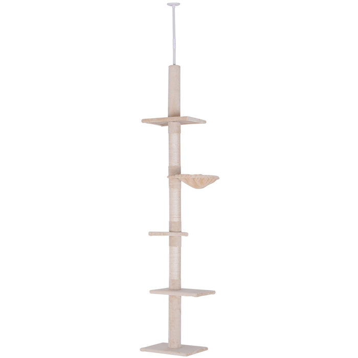 5-Tier Ceiling to Floor Cat Tree, Activity Centre, 230-260cm