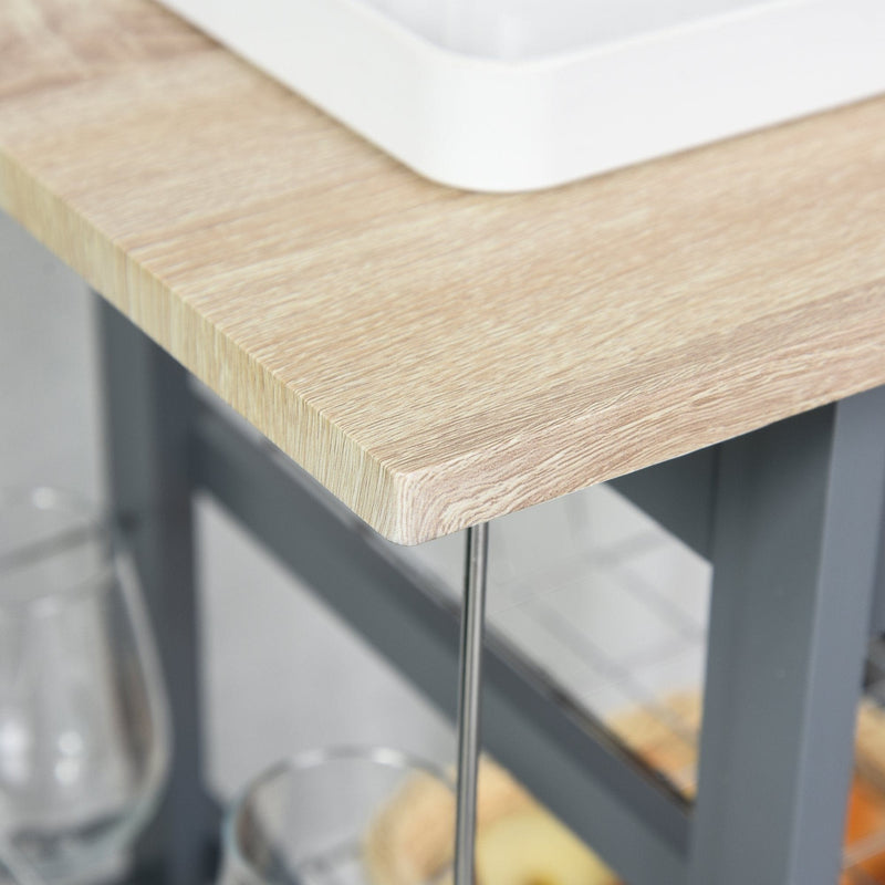 Kitchen Island on Wheels, 4 Baskets, 2 Racks