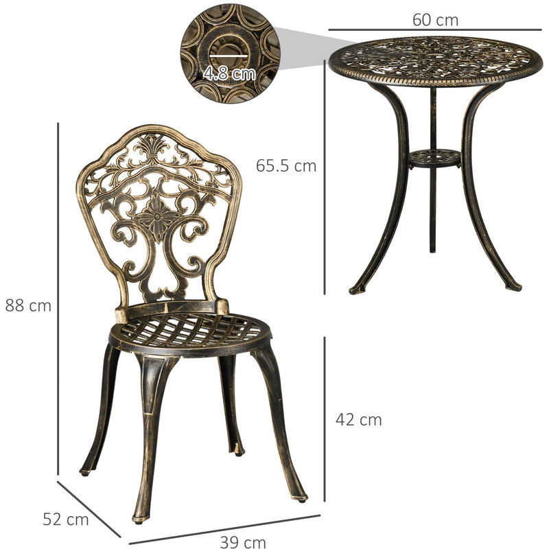 3pc Cast Aluminium Bistro Set