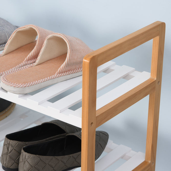 4 Tier Wooden Shoe Rack For Hallway