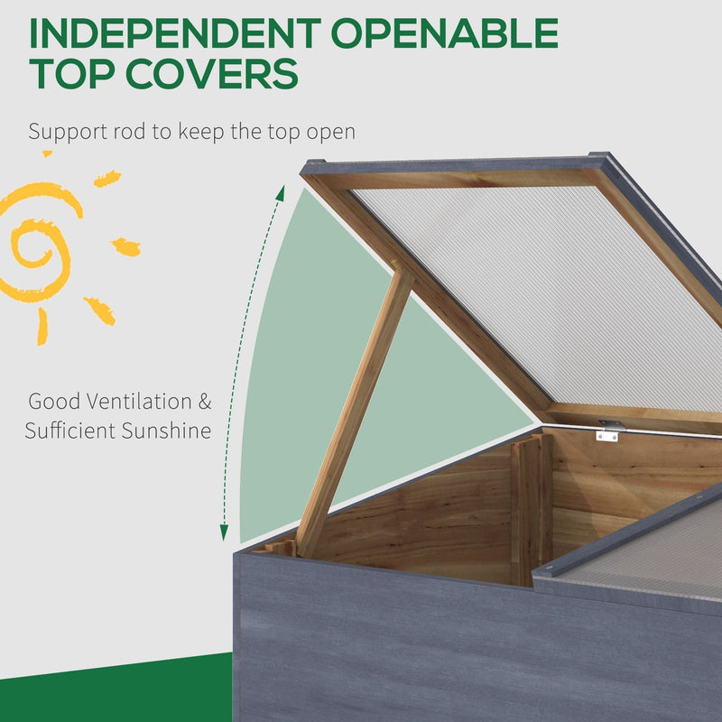Small Wooden Cold Frame - Polycarbonate - 100x50x36 cm