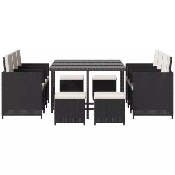 10 Seater Rattan Cube Garden Dining Set with Stools & Table 