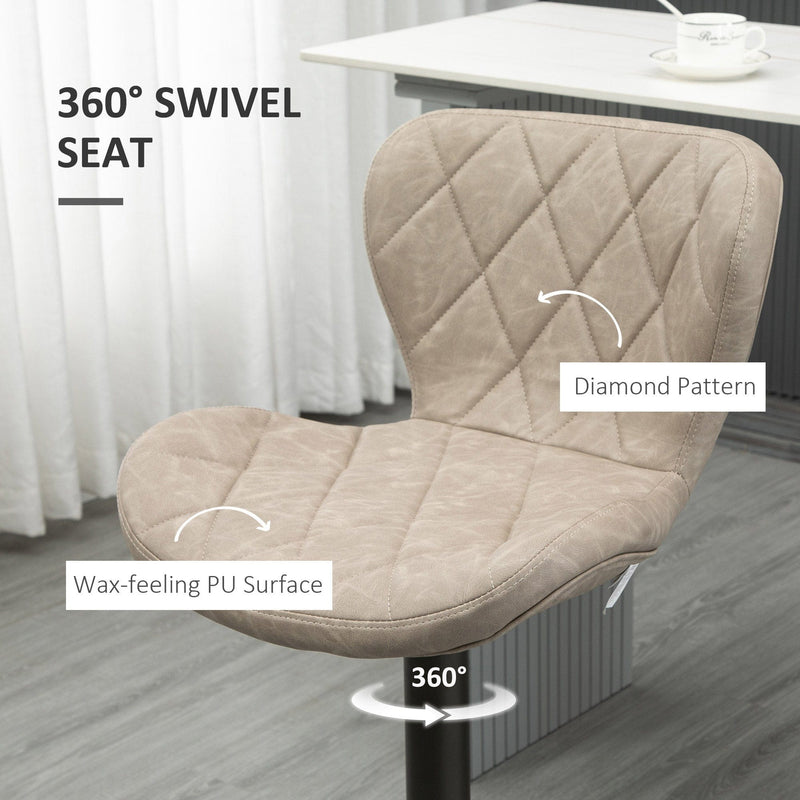 Adjustable Height Barstools Set of 2, Diamond Back Design