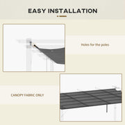 Outsunny Retractable Pergola Shade Cover, Replacement Canopy for 4 x 3 (m) Pergola, Retractable Roof, Dark Grey Outsunny