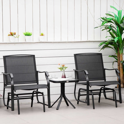 Glider Chair and Table Set, 2 Seater Outsunny