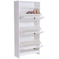 HOMCOM Narrow Shoe Cabinet For Hallway, White Homcom