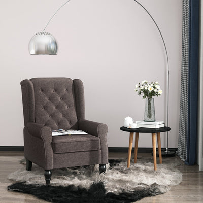 Brown Retro Wingback Accent Chair Homcom