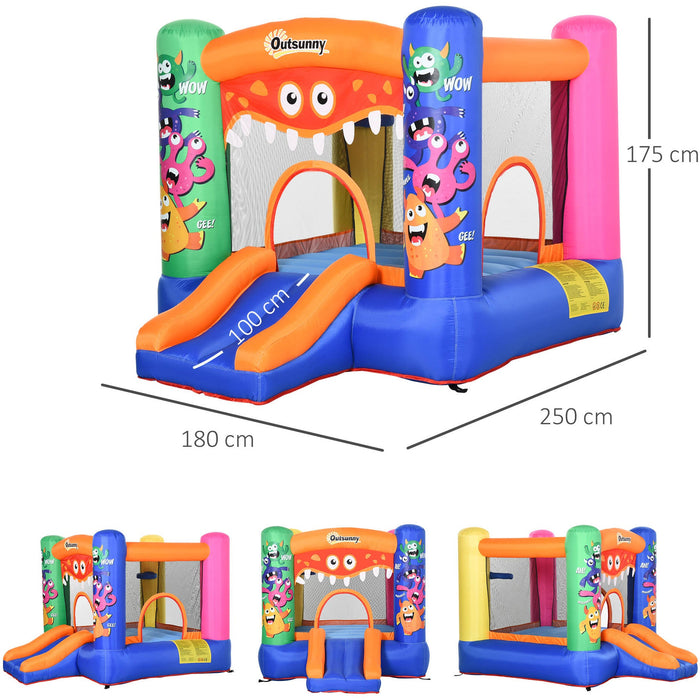 Kids Monster Themed Bouncy Castle With Pump, Age 3-12 Years