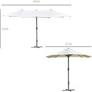 4.6m Double Sided Parasol With Crank Handle, No Base Outsunny