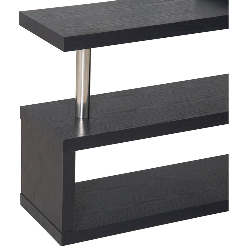 360° Rotating L Shaped Computer Desk With Shelves, Black Homcom