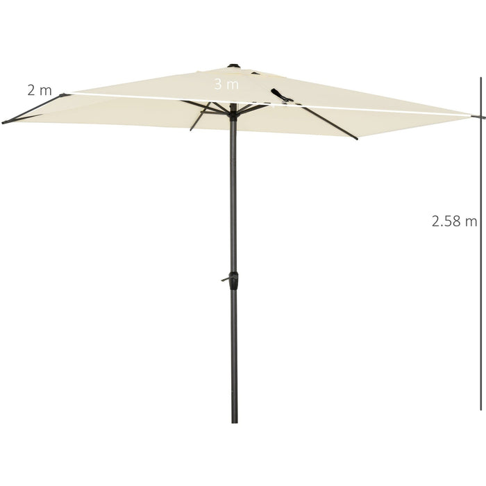 3x2m Rectangular Garden Parasol