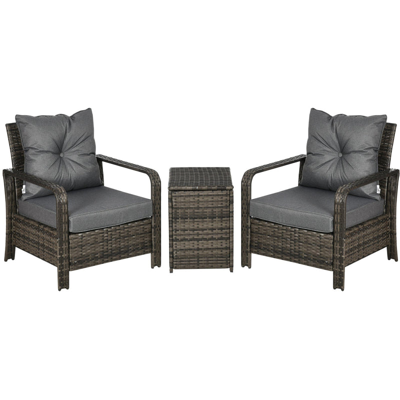 3 Piece Outdoor Rattan Bistro Set
