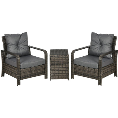 3 Piece Outdoor Rattan Bistro Set Outsunny