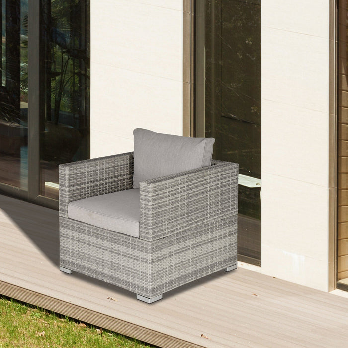 Single Rattan Sofa Chair with Padded Cushion for Outdoor