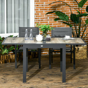 Outsunny Extending Garden Table, Outdoor Dining Table for 6, Aluminium Frame Rectangular Patio Table with Plastic Board Tabletop, Beige Outsunny