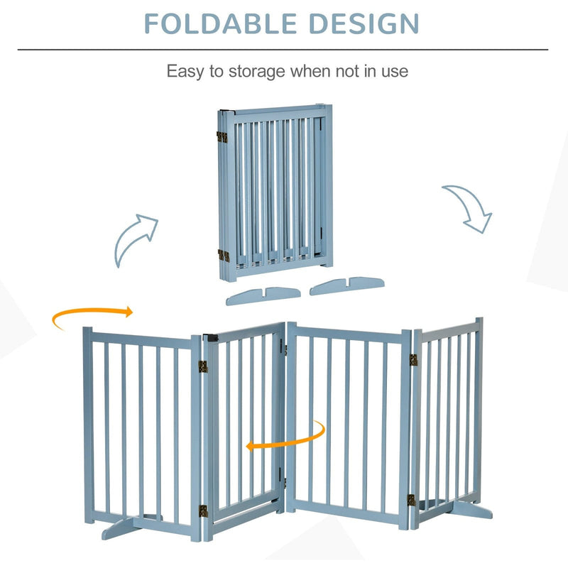 Wooden Dog Gate Indoor, Foldable, Freestanding, 80 x 237.5cm