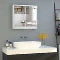 Wall Mounted Bathroom Mirror Cabinet, 2 Doors, 48x14.5x45cm Kleankin