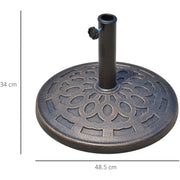 Outdoor Umbrella Stand, 14kg Bronze Resin Outsunny