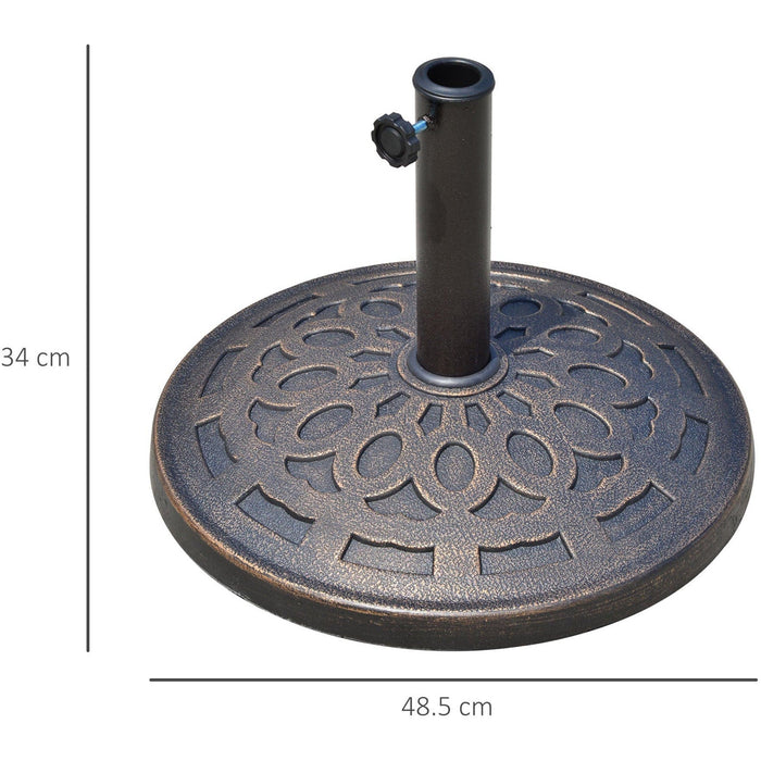 Outdoor Umbrella Stand, 14kg Bronze Resin