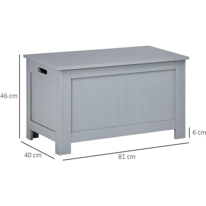 Large Grey Toy Storage Box with Lid & Safety Hinges