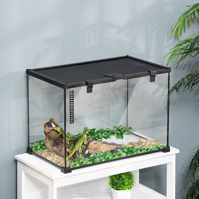 Reptile Terrarium, Black (50x30x35cm) Pawhut