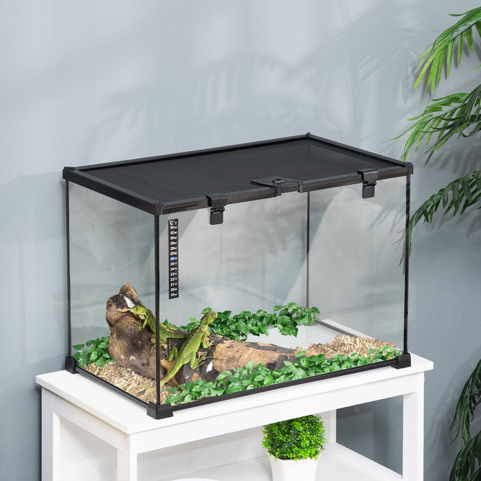 Reptile Terrarium, Black (50x30x35cm)