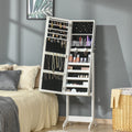Full Length Mirror Jewellery Cabinet With Lights, White Homcom