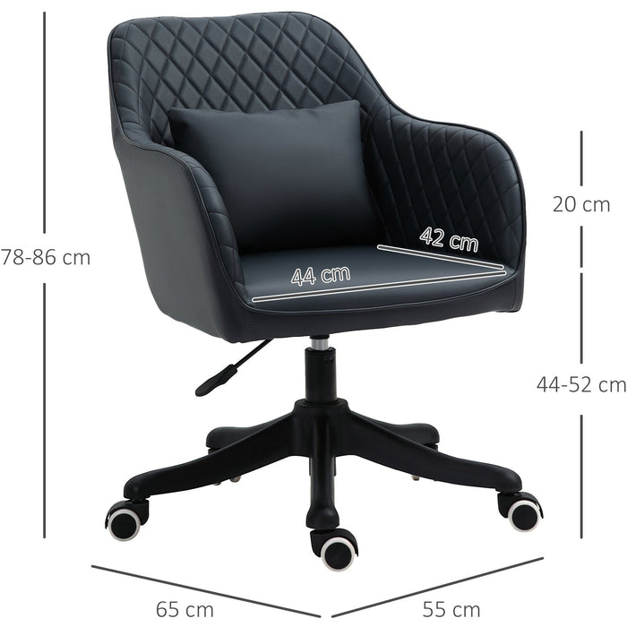 Blue Leather Vibrating Office Chair with Massage Pillow