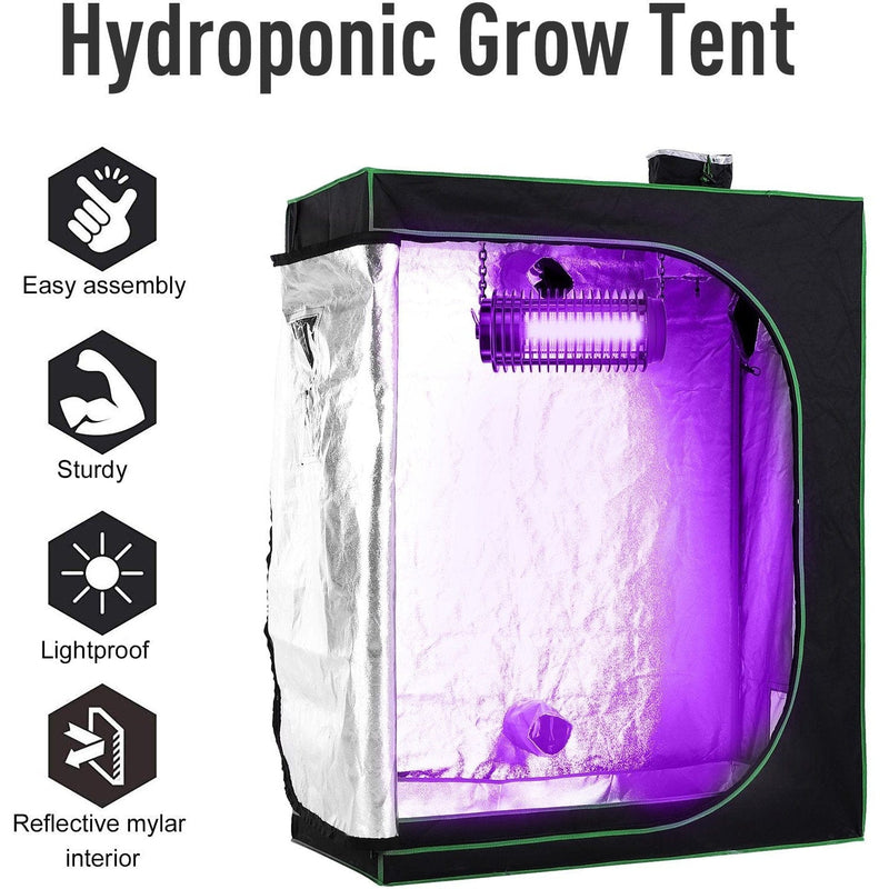 Mylar Hydroponic Grow Tent, 600D Oxford, 120 x 60 x 150cm
