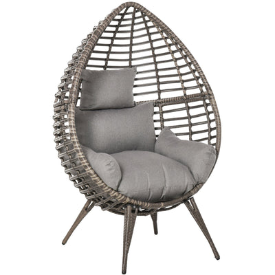 Rattan Egg Chair With Legs, Teardrop Shape, Indoor/Outdoor Outsunny