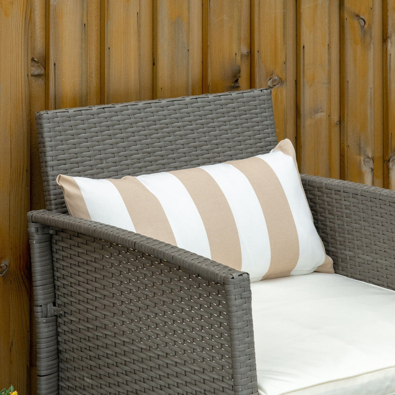 Rattan Garden Bistro Set With Comfy Armchairs