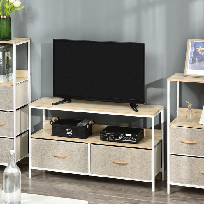 Maple Wood TV Unit With 2 Linen Drawers
