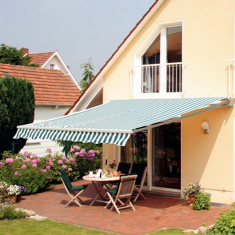 Manual Patio Awning - 4 x 3m Aluminium Retractable Sun Shade