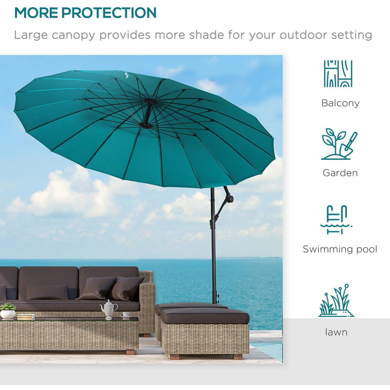 3m Shanghai Cantilever Parasol - Crank Handle, 18 Ribs