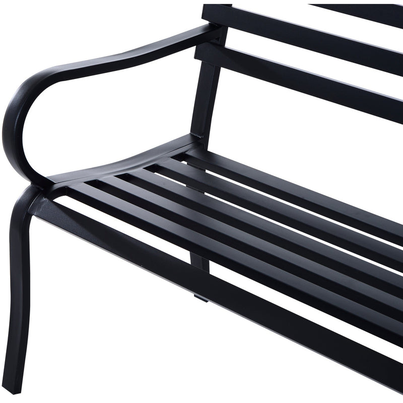 Black Metal Garden Bench
