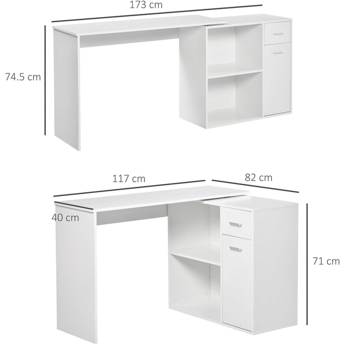 Black Corner Computer Desk with Storage