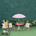 Kids Colour Stripes Picnic Set with Parasol Outsunny