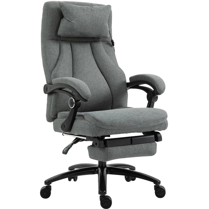 Grey Ergonomic Office Chair with Vibration Massage & Swivel