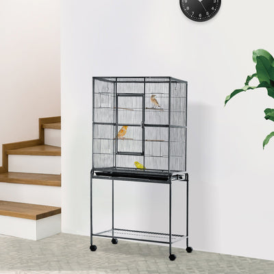 Bird Cage With Detachable Stand, Wheels, 162x81x48cm Pawhut