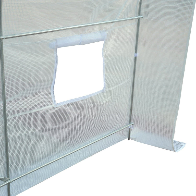 Large Walk In Greenhouse, Galvanised Steel, 2.5x2x2m, White