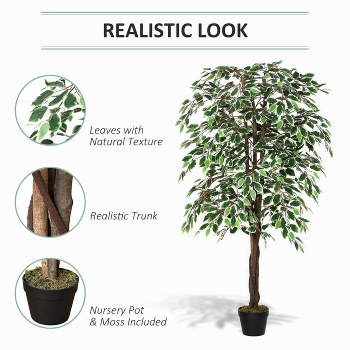 160cm Artificial Ficus Silk Tree, Indoor/Outdoor Décor