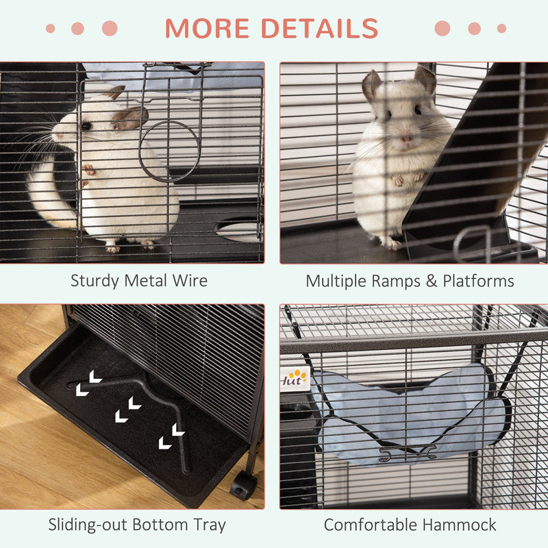 Indoor Cage For Chinchilla With Wheels