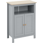 Grey Freestanding Bathroom Cabinet Kleankin