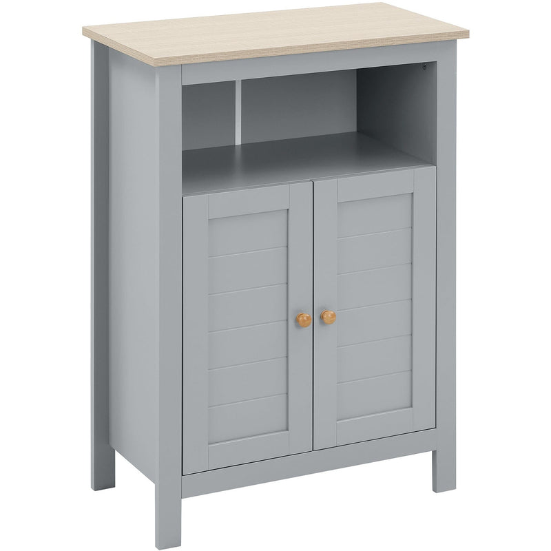 Grey Freestanding Bathroom Cabinet Kleankin