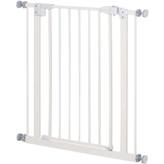 Pressure Fit Stair Gate, No Screws Required, 74-84cm, White